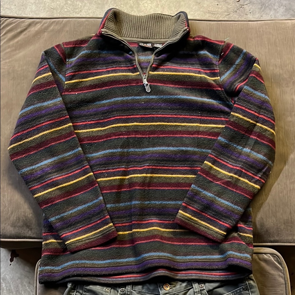 Croft & Barrow Black and Red Zip Up Sweater